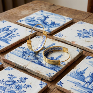 Delft Tile Hoops